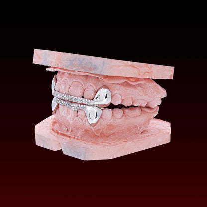 Polished Fang Moissanite Custom Bar Grillz