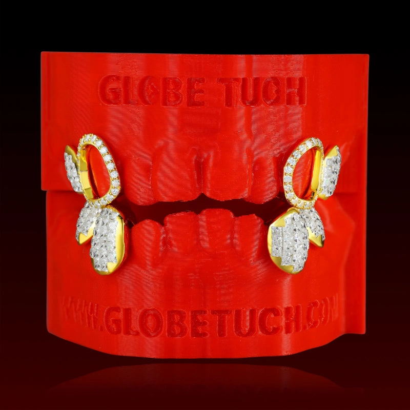 Princess Cut Open Face Custom Moissanite Grillz