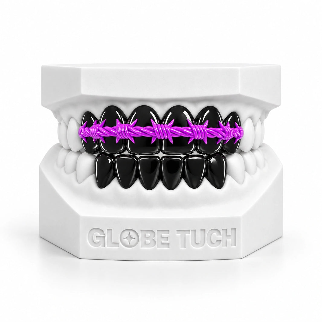 Purple Barbed Wire Enamel Custom Grillz