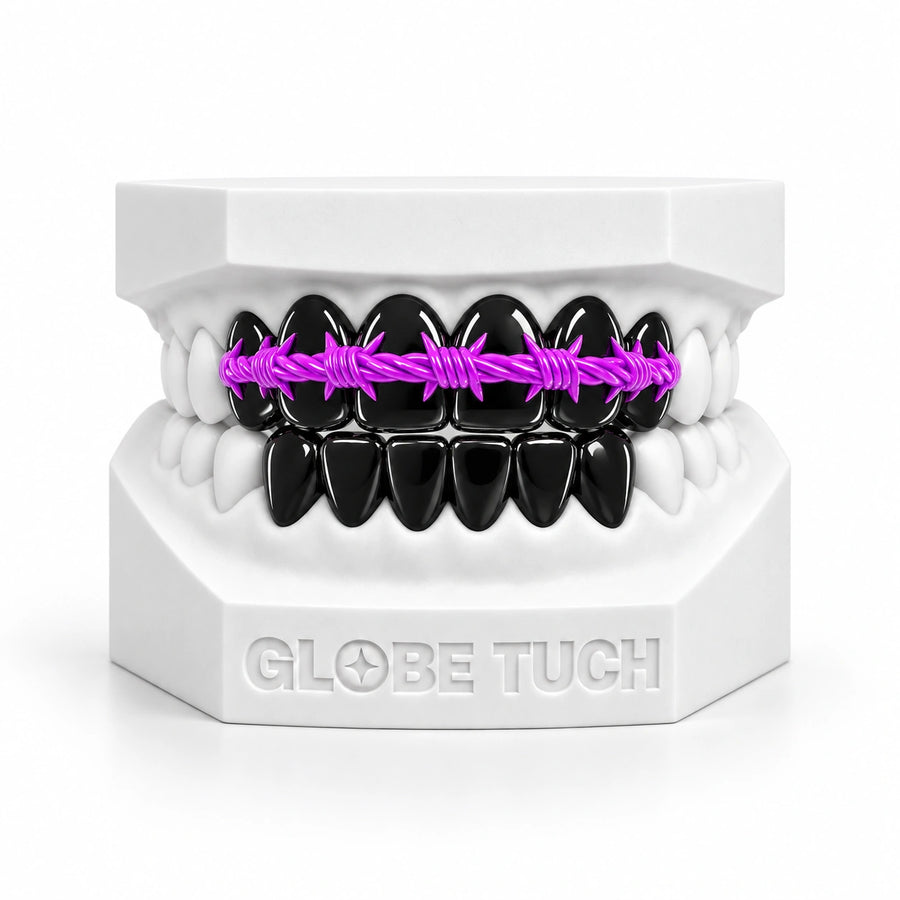 Purple Barbed Wire Enamel Custom Grillz