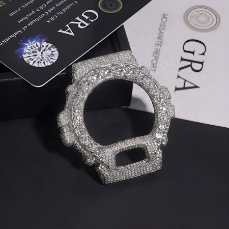 Round Stone Halo Watch Bezel Compatible with DW6900