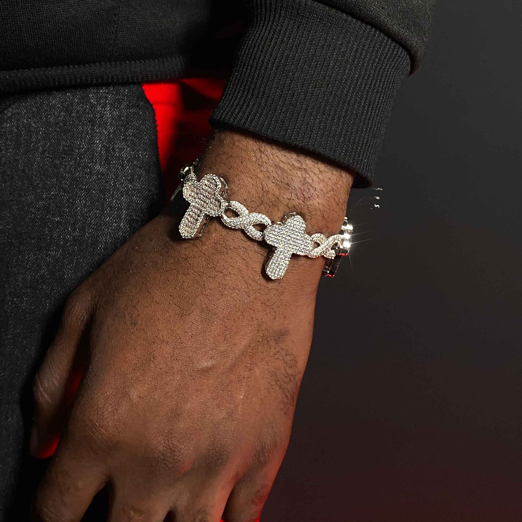 S925 Infinity Cross  Moissanite Bracelet