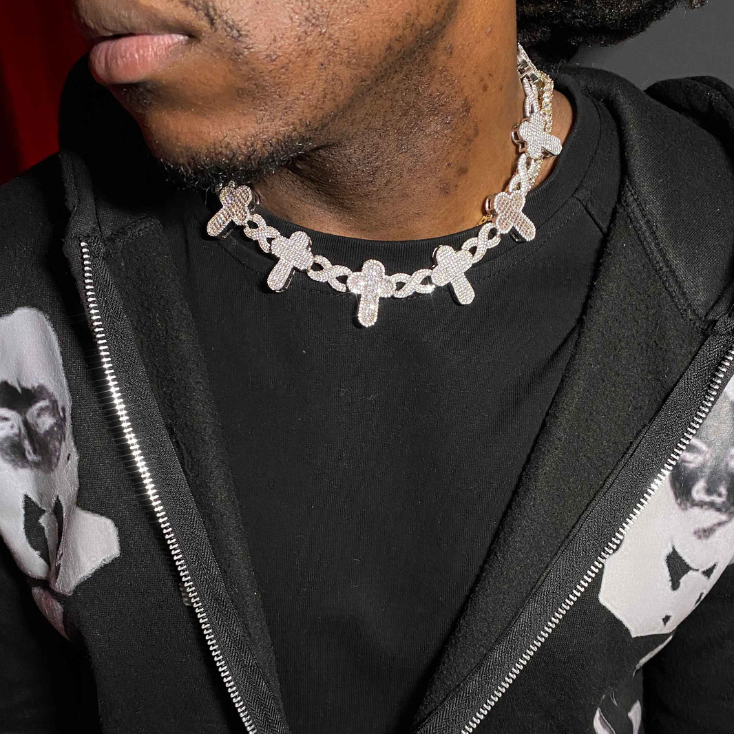 S925 Infinity Cross Moissanite Chain