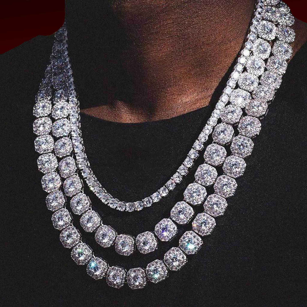 Iced Out Cluster Tennis Chain