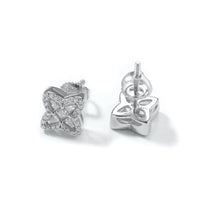 S925 Baguette Clover Shape Stud Earrings