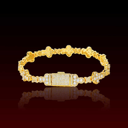 Cluster Cross Iced Tennis Bracelet