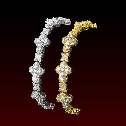 Cluster Cross Iced Tennis Bracelet
