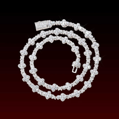 Cluster Cross Iced Tennis Chain