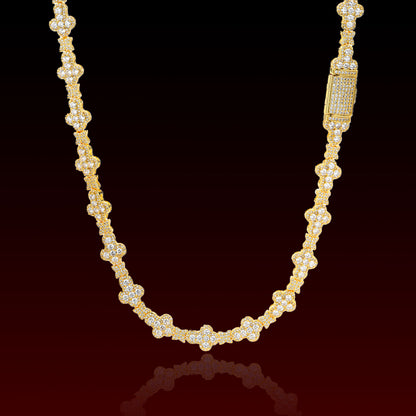 Cluster Cross Iced Tennis Chain