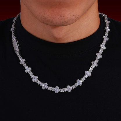 Cluster Cross Iced Tennis Chain