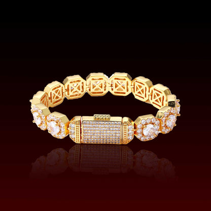 S925 10MM Cluster Moissanite Tennis Bracelet