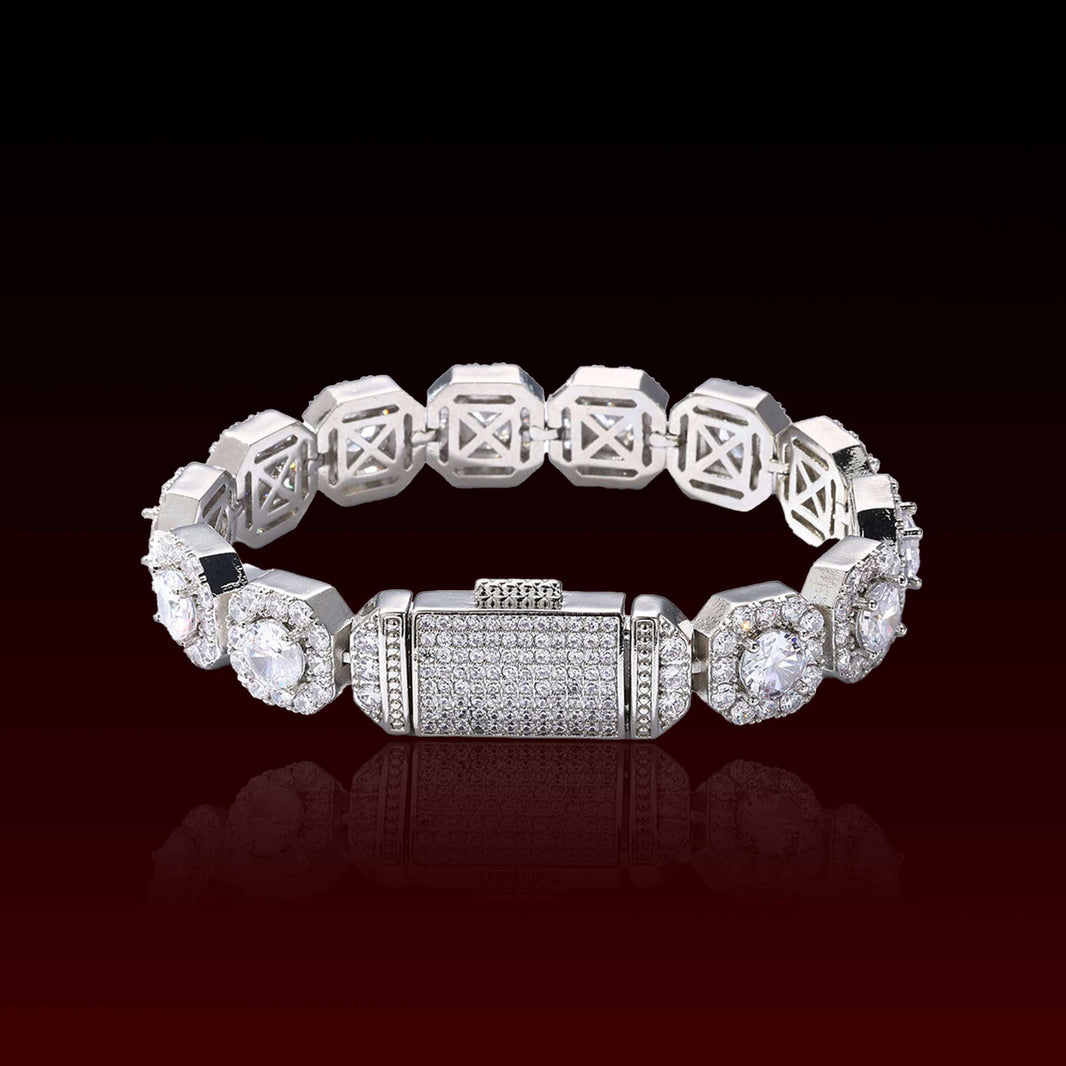 S925 10MM Cluster Moissanite Tennis Bracelet