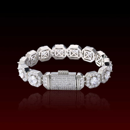 S925 10MM Cluster Moissanite Tennis Bracelet