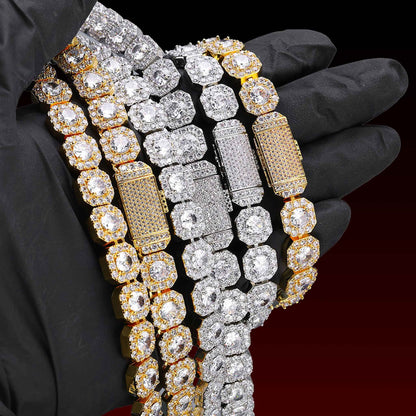 S925 10MM Cluster Moissanite Tennis Bracelet