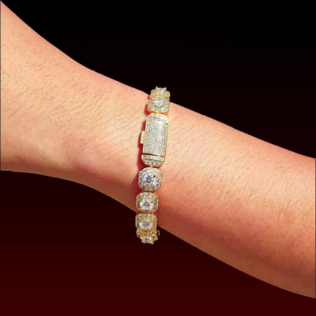 S925 10MM Cluster Moissanite Tennis Bracelet