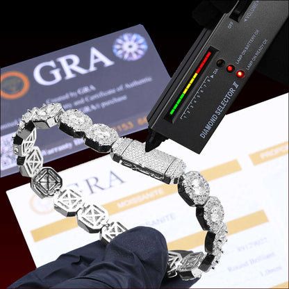 S925 10MM Cluster Moissanite Tennis Bracelet