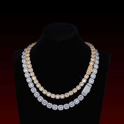 Iced Out Cluster Tennis Chain