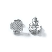 S925 Geometric Octagon Stud Earrings