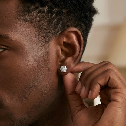 S925 Geometric Star Stud Earrings