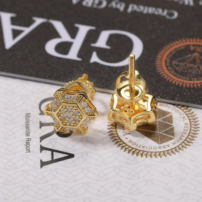 S925 Geometric Star Stud Earrings