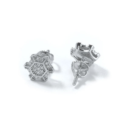 S925 Geometric Star Stud Earrings