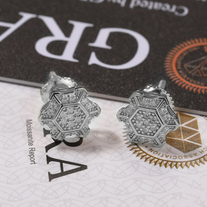 S925 Geometric Star Stud Earrings