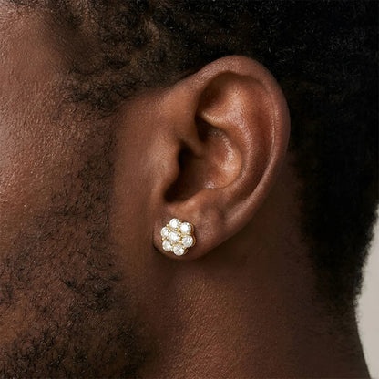 S925 Moissanite 8MM Cluster Stud Earring