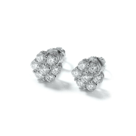 S925 Moissanite 8MM Cluster Stud Earring