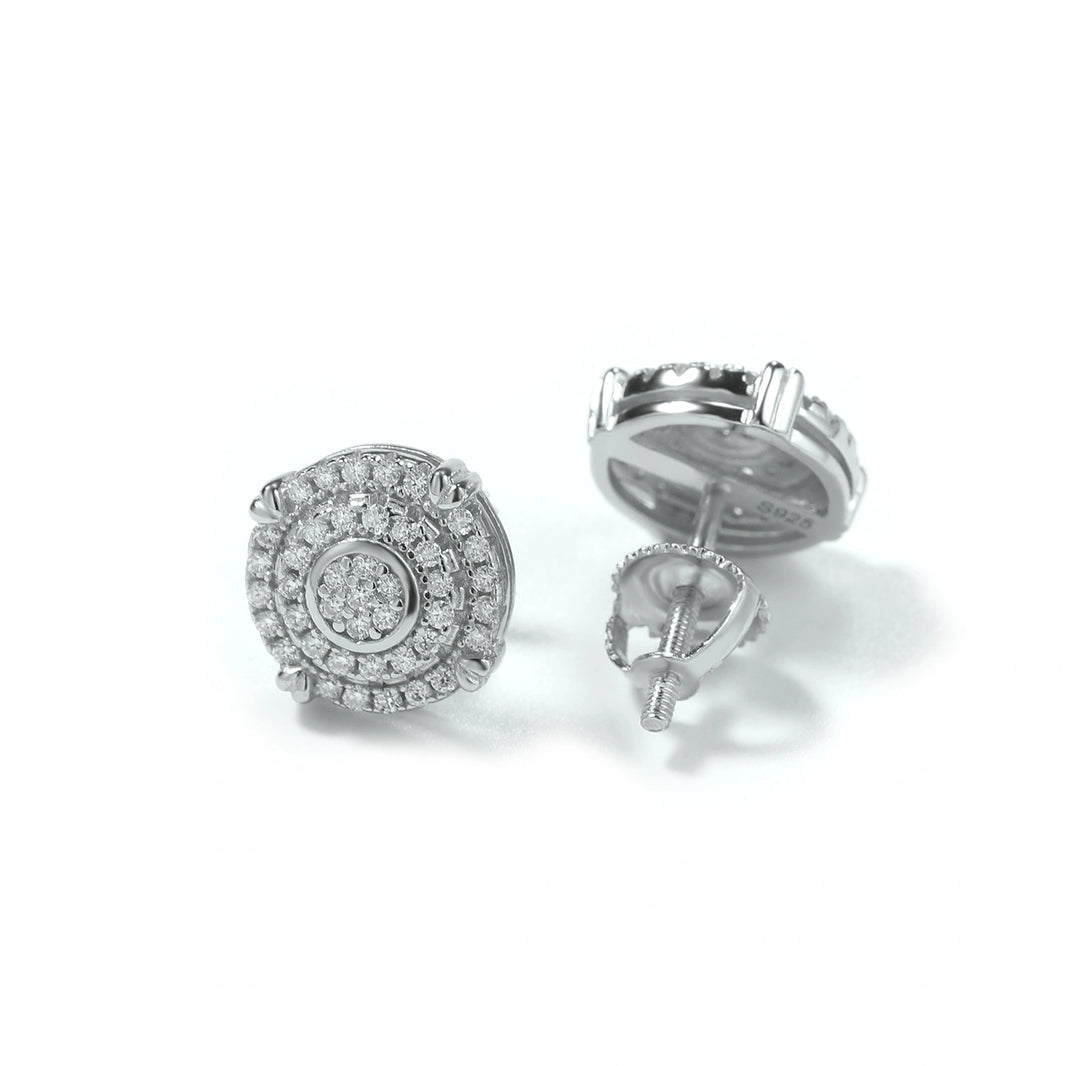 S925 Moissanite Floral Cluster Stud Earrings