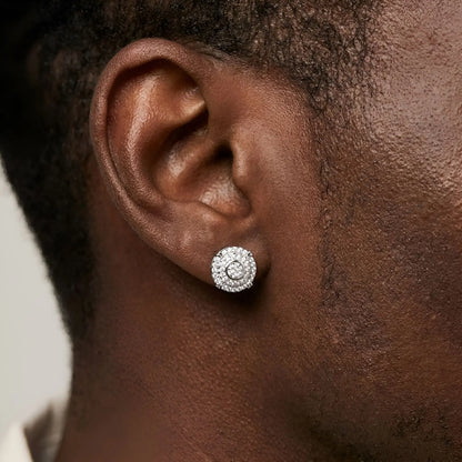 S925 Moissanite Floral Cluster Stud Earrings