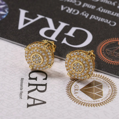 S925 Moissanite Floral Cluster Stud Earrings