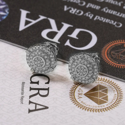 S925 Moissanite Floral Cluster Stud Earrings