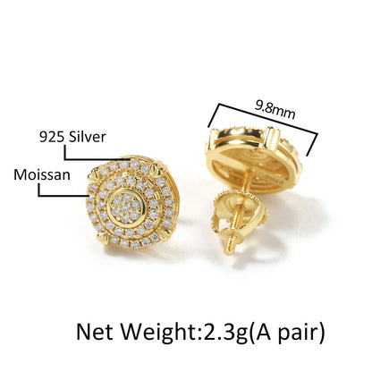 S925 Moissanite Floral Cluster Stud Earrings