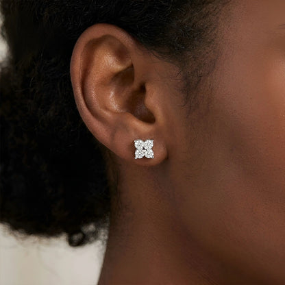 S925 Moissanite Four Stone Stud Earrings