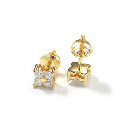 S925 Moissanite Four Stone Stud Earrings