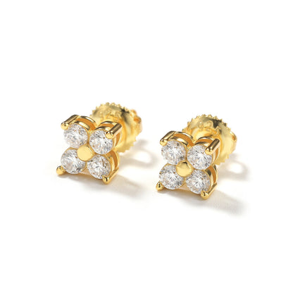 S925 Moissanite Four Stone Stud Earrings