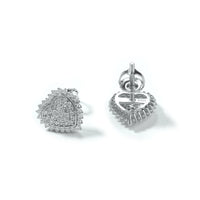 S925 Moissanite Heart Halo Stud Earrings