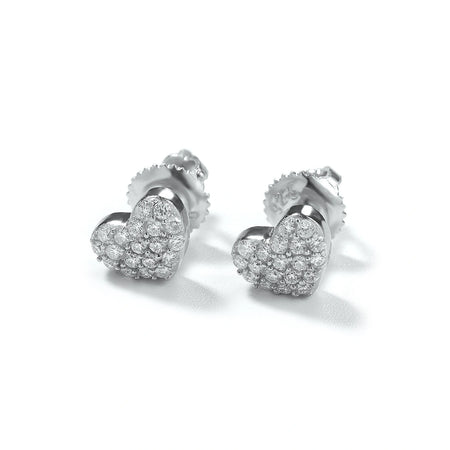 S925 Moissanite Heart Stud Earring