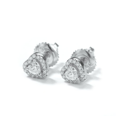 S925 Moissanite Heart Stud Earrings