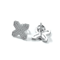 S925 Moissanite X Shape Stud Earrings