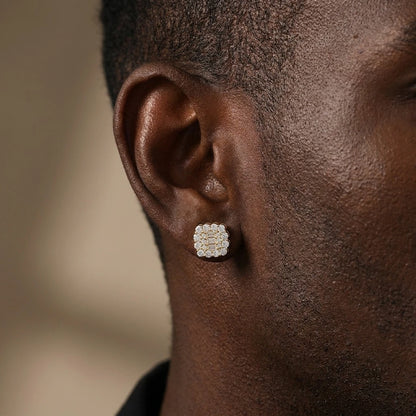 S925 Baguette Cluster Stud Earrings