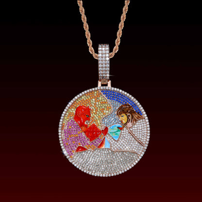 Satan and God Iced Out Pendant