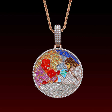 Satan and God Iced Out Pendant