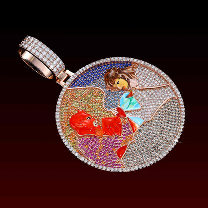 Satan and God Iced Out Pendant