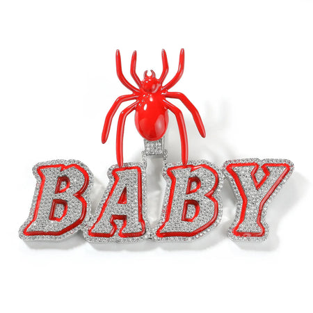 Spider Bail Enamel Custom Letter Pendant