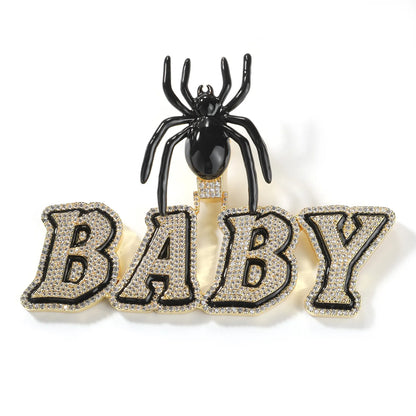 Spider Bail Enamel Custom Letter Pendant