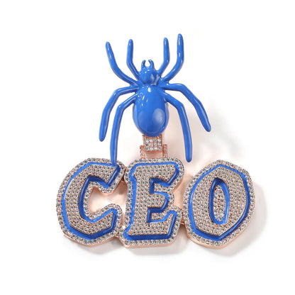Spider Bail Enamel Custom Letter Pendant
