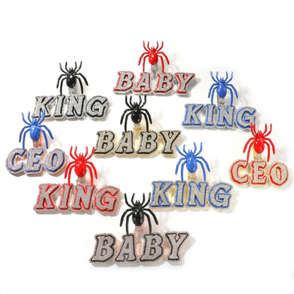 Spider Bail Enamel Custom Letter Pendant