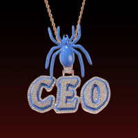 Spider Bail Enamel Custom Letter Pendant