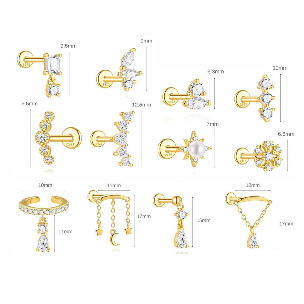 Sun Series Flat Back Stud